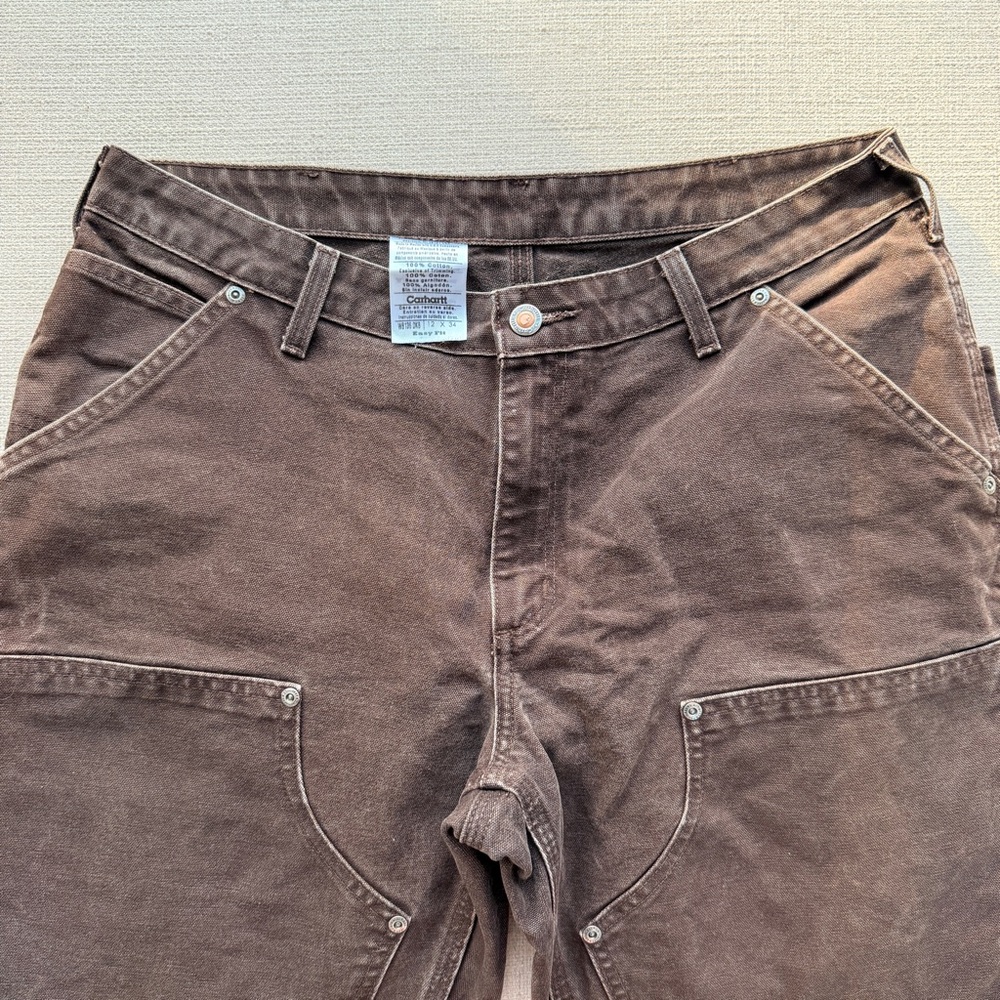 Carhartt Brown Double-Front Pants/Denim (see details on sizing!)